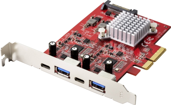 Renkforce Rf-4679642 2+2-Port Usb 3.1 Controller-Karte Usb 3.2 Gen 2, Usb-C Pcie