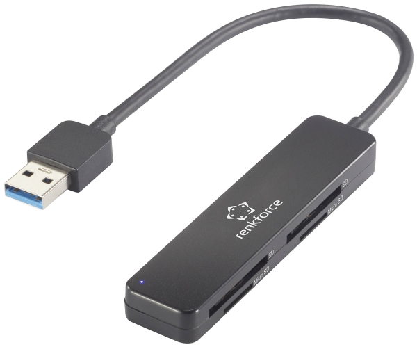 Renkforce Rf-Pcr-220 Externer Kartenleser Usb 3.2 Gen 1 (Usb 3.0 Schwarz