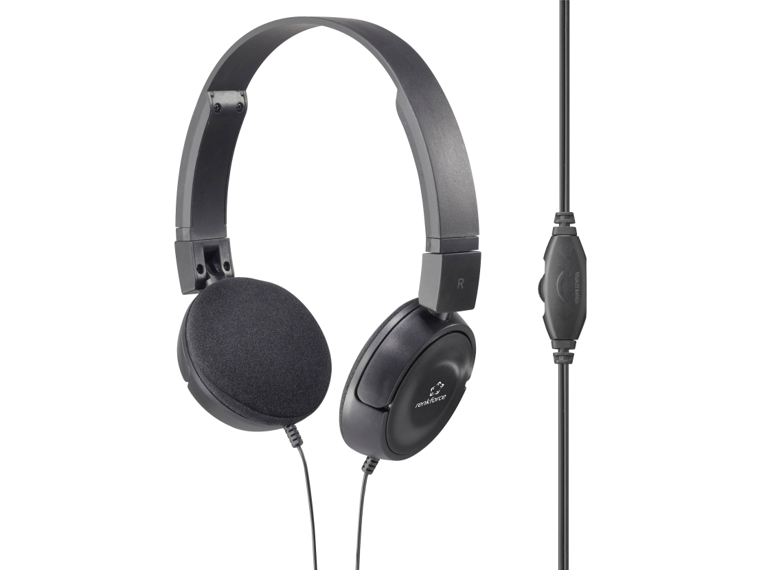 Renkforce Rf-Hs-130 On Ear Hovedtelefoner Kabelbundet Stereo Sort Pandebånd