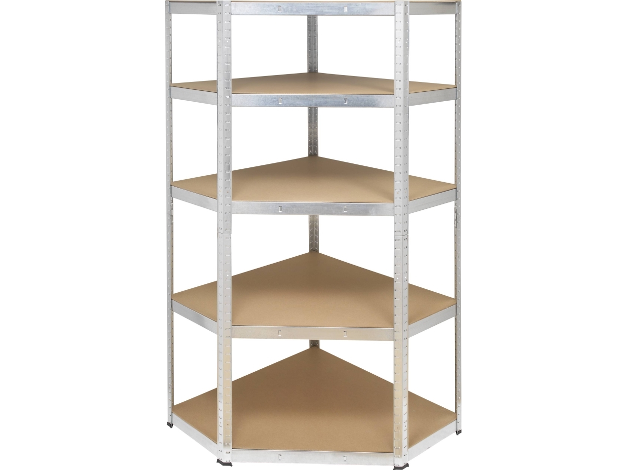 TOOLCRAFT KPW77 Lagereol hjørnemodul 175 kg (B x H x T) 700 x 1800 x 700 mm Metall, MDF Forzinket, Sølv Trægulv | Verktyg & Verkstad - Förvaring i verkstad - Hyllor | GameStuff