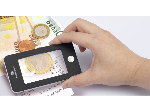 TOOLCRAFT 1400301 2/4X + 4 LED Handlup med LED-belysning Forstørrelsesfaktor: 2 x, 4 x | Kontorsmaterial - Kontorstillbehör - Övriga | GameStuff