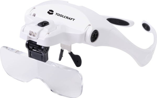 TOOLCRAFT 2469761 Lupbriller med LED-belysning Forstørrelsesfaktor: 3.5 x, 2.5 x, 2.0 x, 1.5 x, 1.0 x Linsestørrelse: (L x B) 95 mm x 34 mm | Kontorsmaterial - Kontorstillbehör - Övriga | GameStuff
