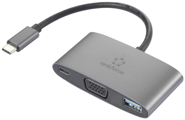 Renkforce Rf-Hub-151 Usb 3.0-Hub Mit Integriertem Konverter Alusølv