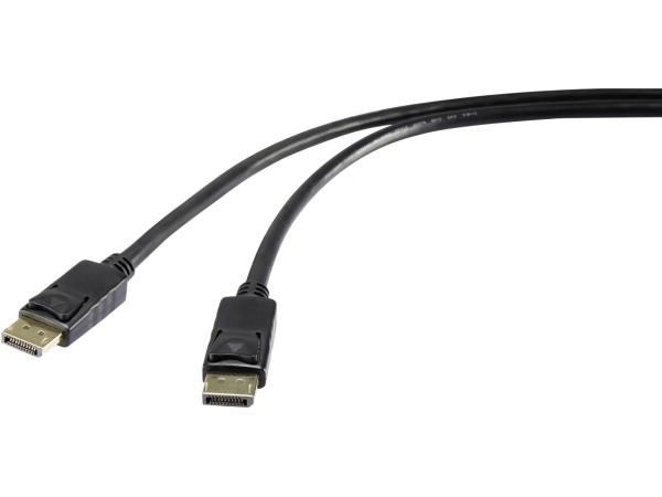 Renkforce Displayport Anschlusskabel Displayport Stecker 5,00 M Schwarz Rf-5234036 Vergoldete Stecker, Mit Ferritkern Displayport Kabel