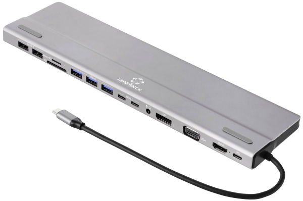 Renkforce Usb-C Docking Station Rf-Dks-902 Passt Zu Den Marken: Univerzálny Integrierter Kartenleser, Usb-C Power Delivery