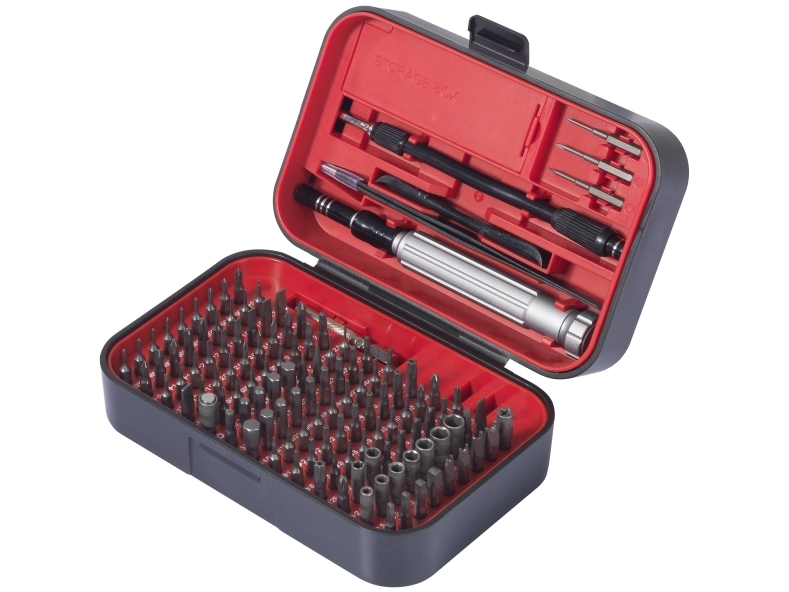 Toolcraft To-9407052 Bitset 150-Teilig Phillips Kreuzschlitzschraubendreher, Pozidriv Schraubendreher, Innensechskant, Sechskant, Tri-Wing, T-Profil,