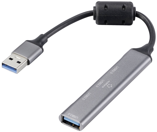 Renkforce Rf-6250246 4 Port Usb 3.0 Single-Connect Hub Schwarz
