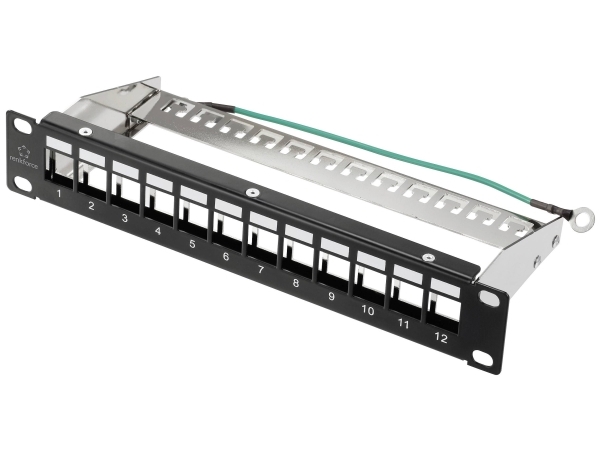 Renkforce Rf-4996626 12 Port Patch Panel 254 Mm (10) Unbestückt 1 He Schwarz Ohne Stecker