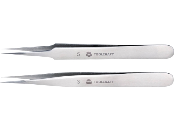 TOOLCRAFT TO-5861034 Pincett set 2 delar Spets, superfin 120 mm | Verktyg & Verkstad - Handverktyg - Övriga handverktyg | GameStuff