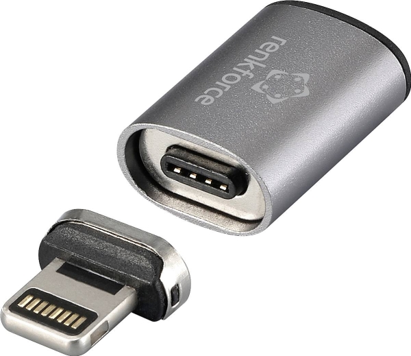 Renkforce Laptop, Handy Adapter [1X Usb-C Buchse - 1X Apple Lightning Anschluss] Magnetischer Anschluss