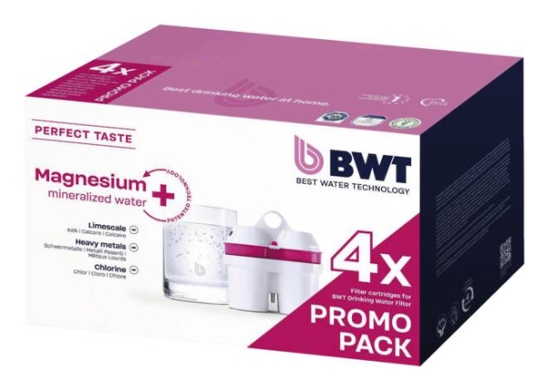 BWT Magnesium Mineraliserat Vatten 4er Promopack | Köksutrustning - Vattenfiltrering - Vattenfiltreringskanna | GameStuff