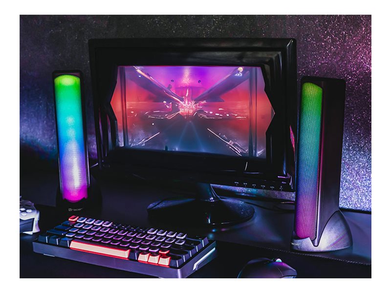 Tracer Sigma PC-højttalere med USB, Bluetooth 5.0 og RGB-lys, 10 W, sort