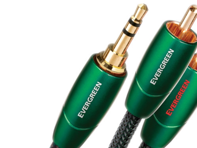Jack Audioquest Evergreen JR 1.0 m - Äänikaapeli 3.5 mm:n liittimellä - 2 x RCA