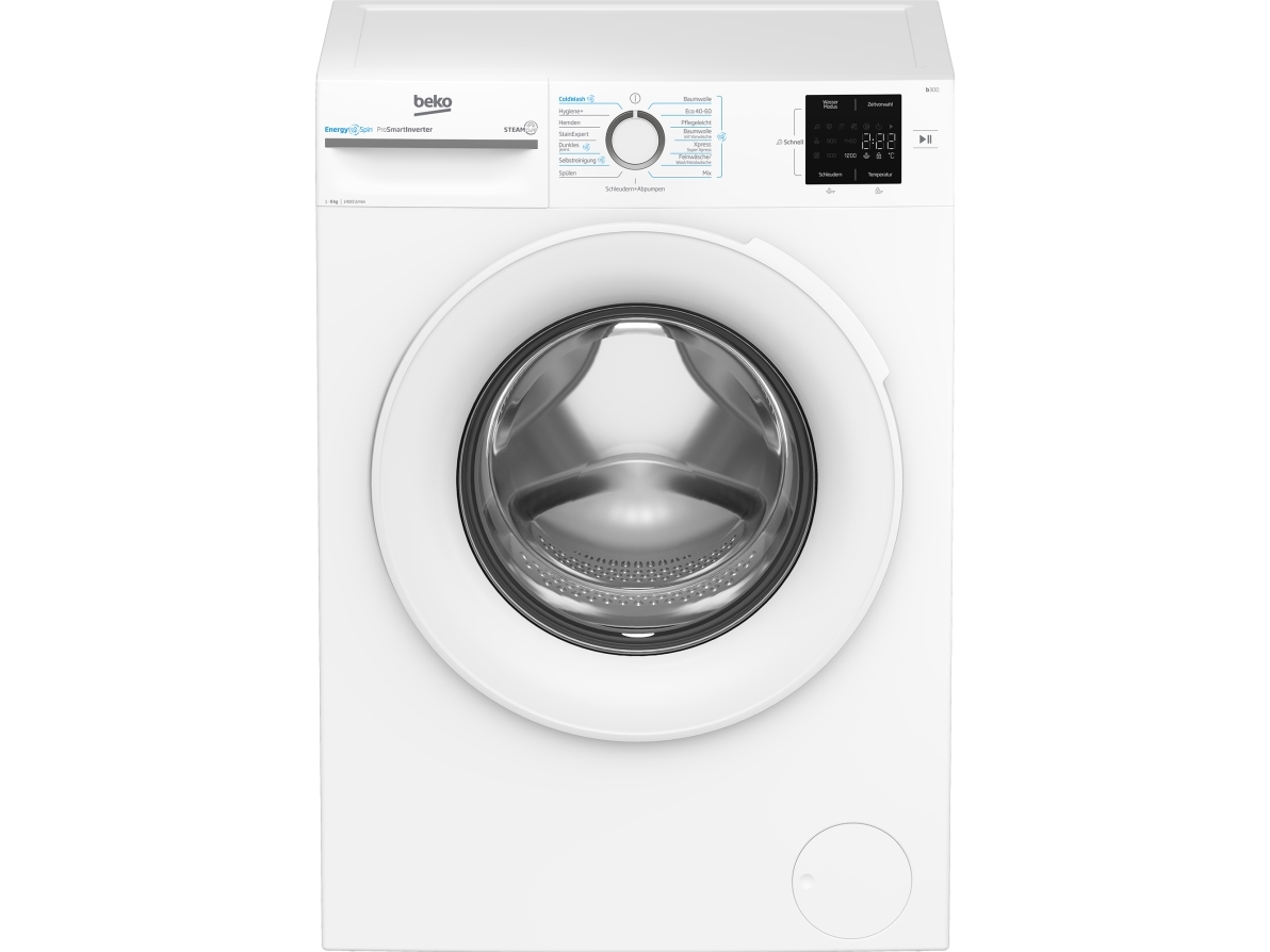 Beko b300 BM3WFU39413W, Front-læsning, 9 kg, B, 75 dB, 1400 rpm, A