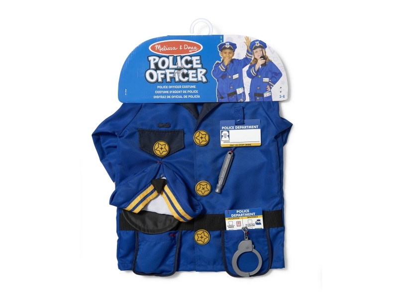 Melissa & Doug Mpp Rlp Policeofficercstmrlplyset Gml, Smart Kostume, Barn, Unisex, Uniform, Politi, Blå, Gul