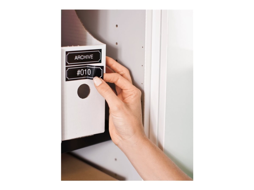 Brother Tze-355 - Selv-Klæbende - Hvid På Sort - Rulle (2,4 Cm X 8 M) 1 Kassette Lamineret Bånd - For P-Touch Pt-D450, Pt-D800, Pt-H500 P-Touch Cu