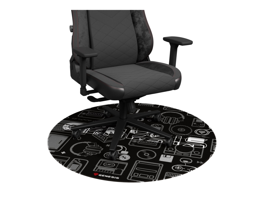 Genesis Tellur 300 Gaming Gear - Stolmatta för gaming - rund - 100 cm - svart, grå, vit | Möbler - Tillbehör - Fotstöd | GameStuff