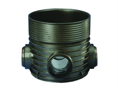 Rense-insp.brønd 600-250mm T2 - lige gennemløb og H+V tilløb 90gr. for glat rør. Wavin