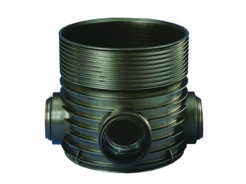 Rense-inspbrønd 600-160mm T3-4 - lige gennemløb og tilløb 90gr. for glat rør. Wavin PP