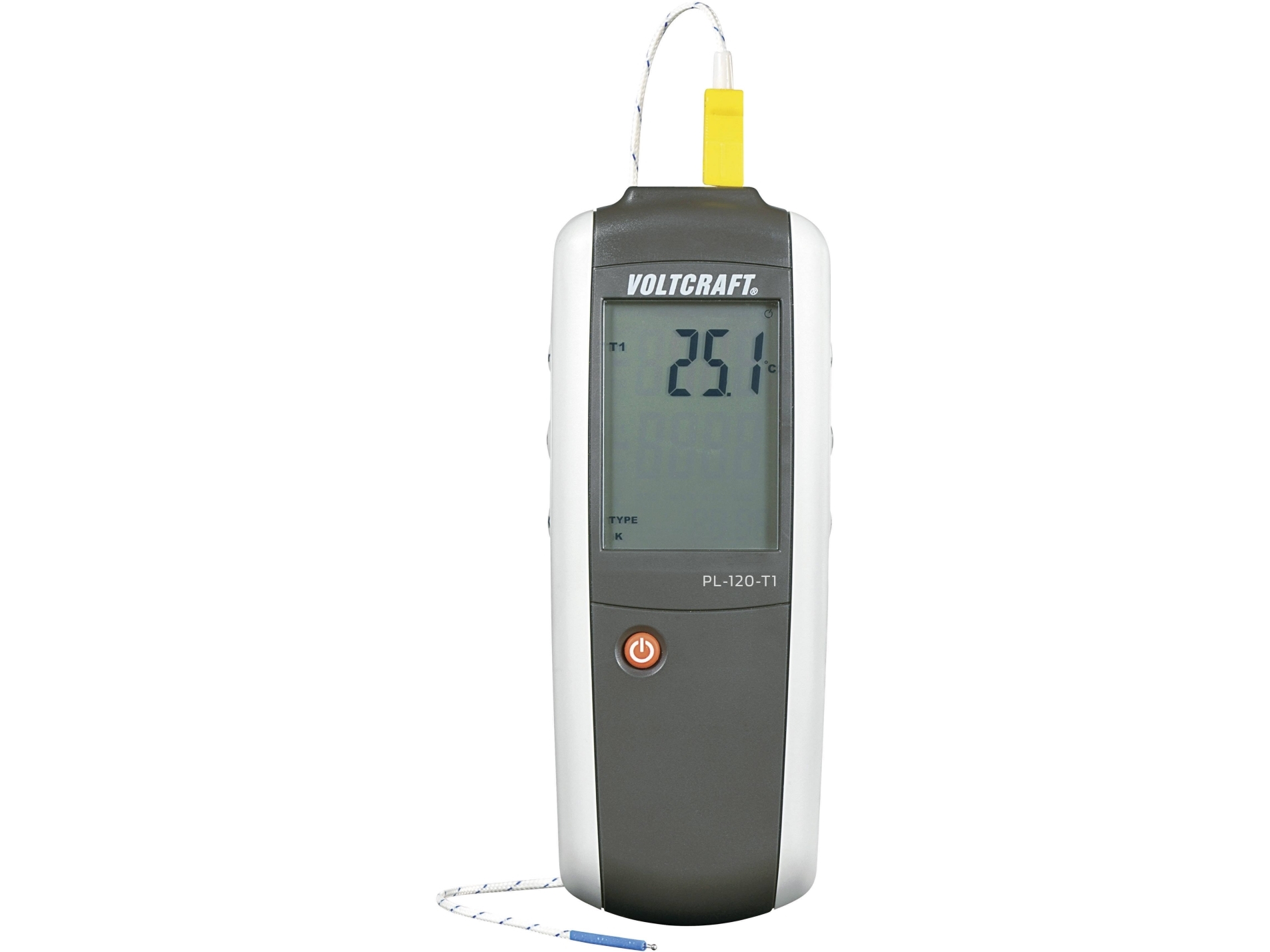 Temperaturmessgerät Voltcraft Pl-120 T1 -200 - +1372 °C Sensortyp K, J Kalibrering Efter: Fabriksstandard
