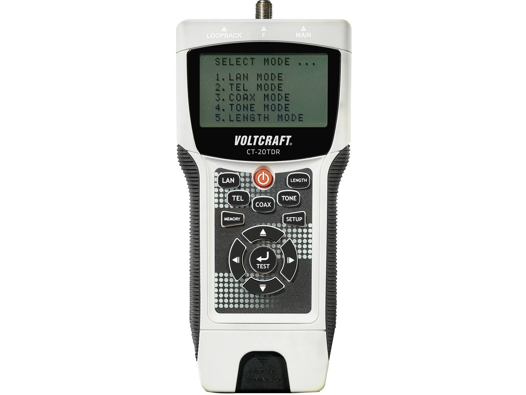 Kabeltestare VOLTCRAFT CT-20TDR Lämplig för... Skärmade/ oskärmade kablar, CAT3, CAT4, CAT5, CAT5E, CAT6, Coax | EL Artiklar - Verktyg för EL - Test- och kontrollutrustning | GameStuff