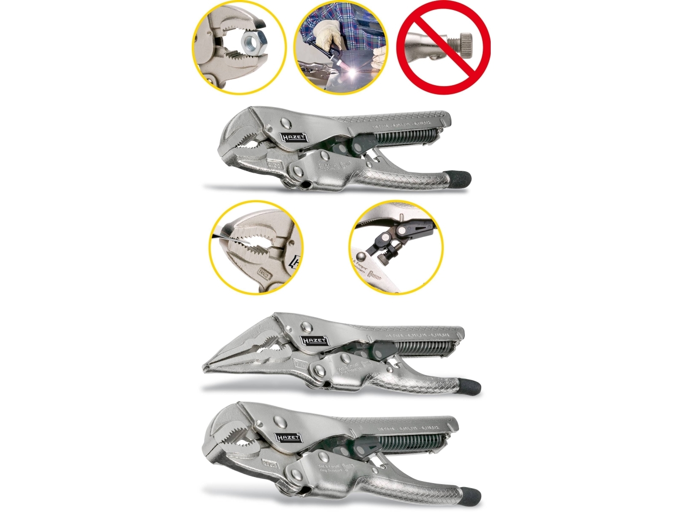 Hazet 755-10A Automatisk Gribetang Halvrund 0 - 44 mm 230 mm | Verktyg & Verkstad - Tänger - Hålltång - låstång | GameStuff