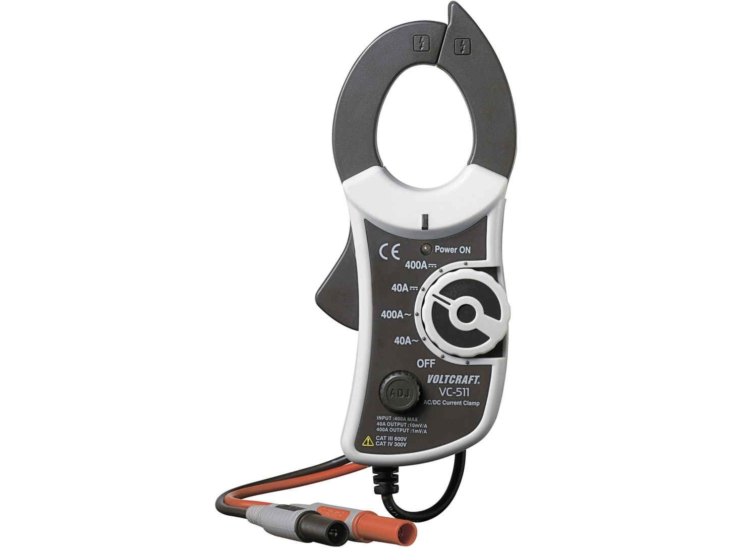 Voltcraft Vc-511 Strømtangsadapter Måleområde A/Ac (Område): 0 - 400 A Måleområde A/Dc (Område): 0 - 400 A