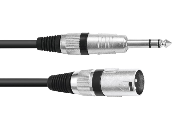 Omnitronic 30225196 XLR-adapterkabel [1x XLR-kontakt 3-stift - 1x Jack 6,3 mm (stereo)] 2,00 m Svart