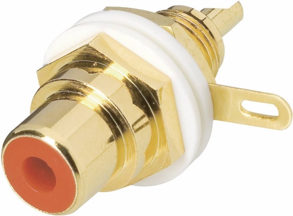 Bkl Electronic 0101144-C Cinch-Stik Tilslutning, Indbygning Lodret Poltal: 2 Rød 1 Stk