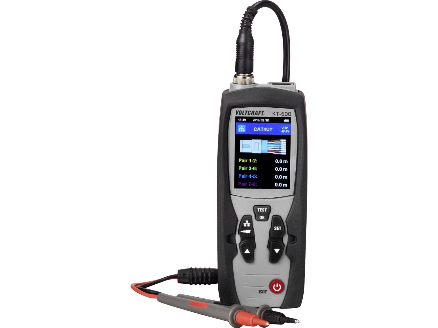 Kabeltester VC-9199620 VOLTCRAFT KT-600 Netværk