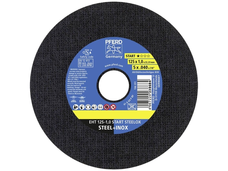 PFERD EHT 125-1,0 START STEELOX 69120939 Sats med sk&auml;rskivor 125 mm 22,23 mm 25 st Rostfritt st&aring;l, st&aring;l