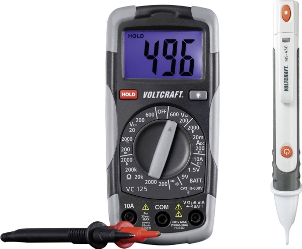Voltcraft 1214405 Hånd-Multimeter Digital Cat Iii 600 V Visning (Anzahl): 2000