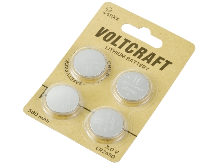 Voltcraft Cr2450 Knapcellebatteri Cr 2450 Lithium 580 Mah 3 V 4 Stk