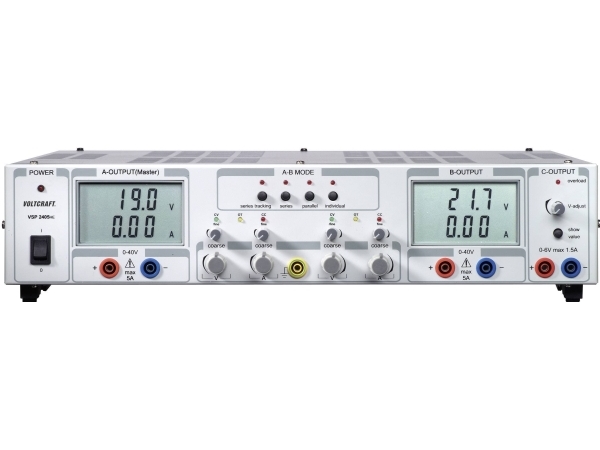 VOLTCRAFT VSP 2405 Laboratoriestrømforsyning, indstillelig 0.1 - 40 V/DC 0 - 5 A 409 W Antal udgange 3 x | EL Artiklar - Verktyg för EL - Laboratoriemätningsutrustning | GameStuff