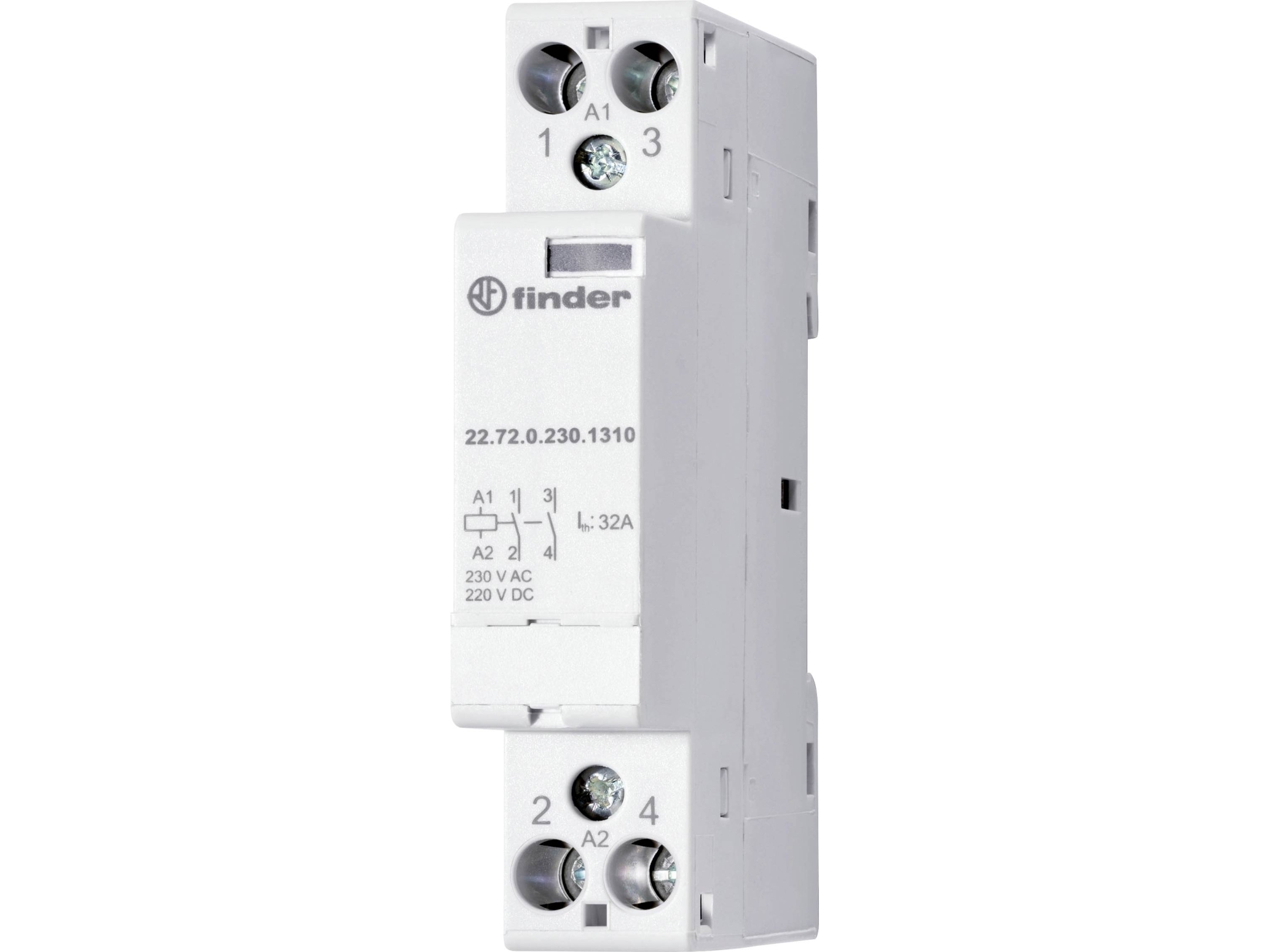 Finder 22.72.0.230.1310 Installationsbeskyttelse 2 X Sluttekontakt 230 V 1 Stk