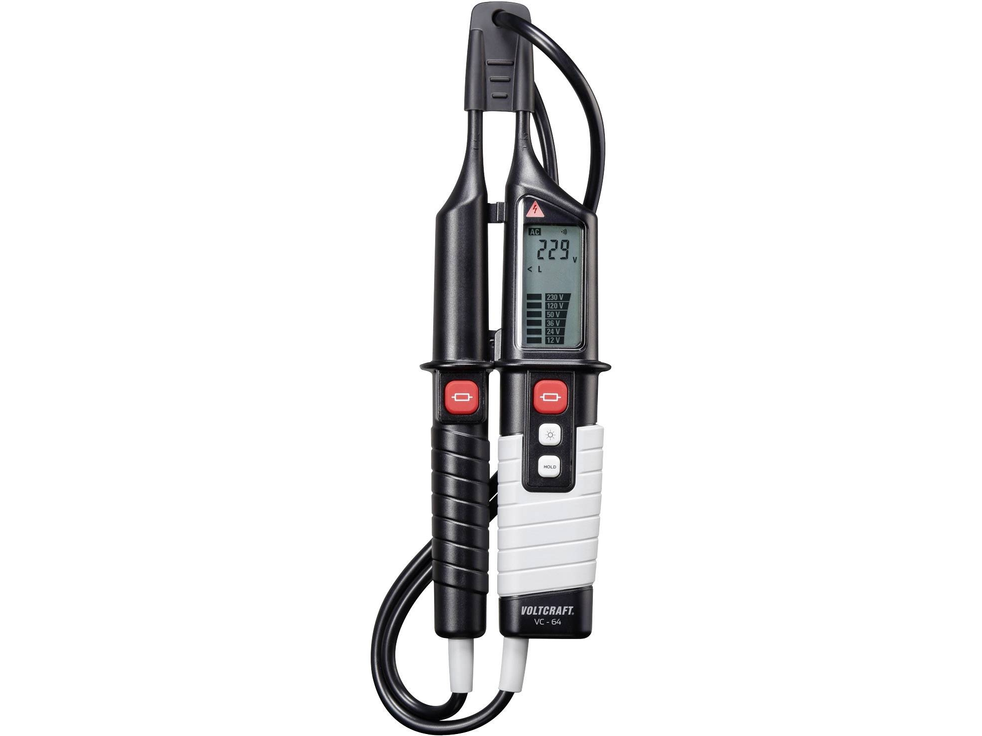 Voltcraft Vc 64 Zweipoliger Spannungsprüfer Cat Iii 1000 V, Cat Iv 600 V Akustik, Lcd, Led