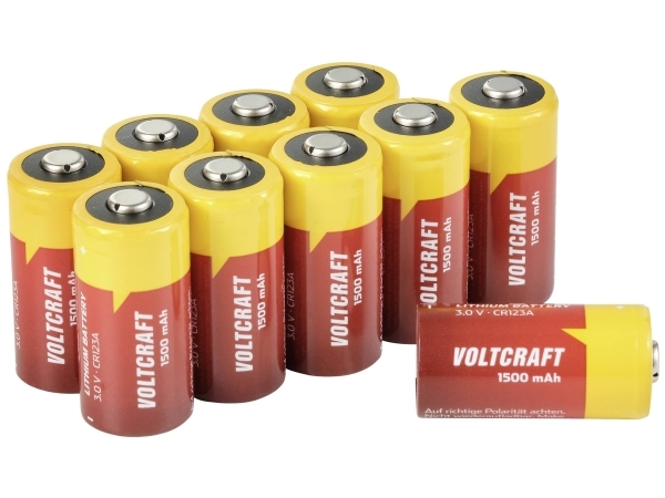 Voltcraft Cr123a 10 Stück Cr-123A Foto-Batterie Lithium 1500 Mah 3 V 10 Stück