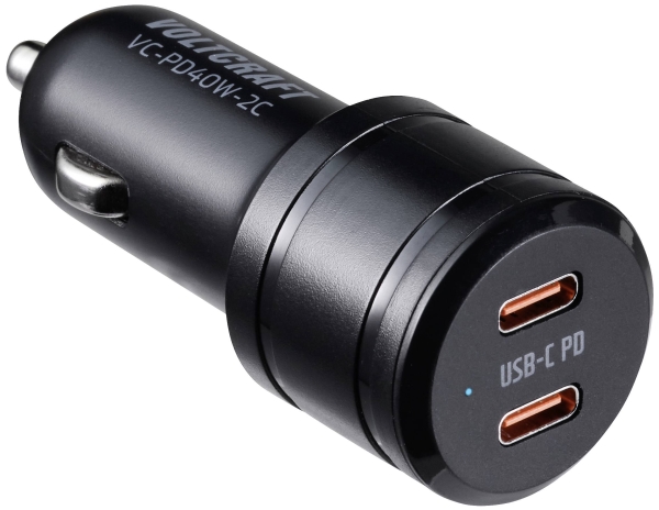 Voltcraft Vc-Pd40w-2C Vc-13431420 Auto Usb-Ladegerät Ausgangsstrom Max. 3 A 2 X Usb-C Usb Power Delivery (Usb-Pd)