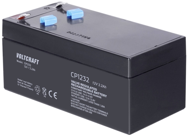 Voltcraft Ce12v/3,2Ah Blei-Säure-Akku 12 V 3,2 Ah Bleivlies (B X H X T) 134 X 67 X 67 Mm Flachstecker 4,8 Mm Wartungsfrei