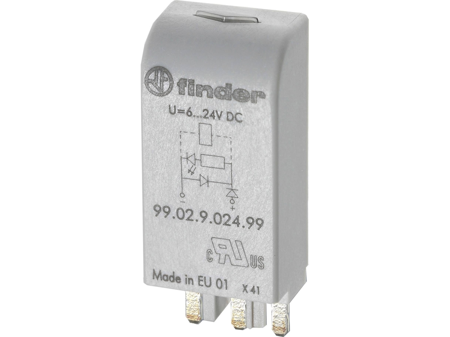 Finder Steckmodul Mit Led 99.02.0.024.59 Lichtfarbe: Grün Passend Für Modell: Finder 96.04, Finder 96.02 1 Stück