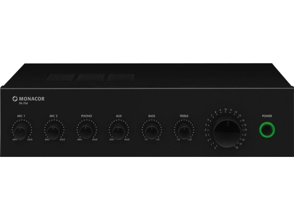Monacor PA-704 ELA-förstärkare 70 W 4-kanaliga | TV, Ljud & Bild - Musikstudio - PA Teknik | GameStuff