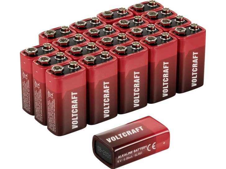 Voltcraft Vc-16107985 9 V Blockbatterie Alkaline Mangan 550 Mah 9 V 20 Stück