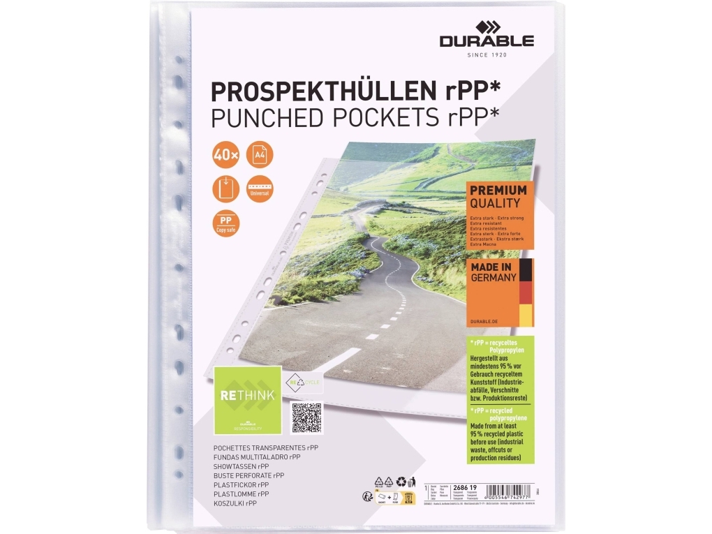 Durable 268619 | Arkivering - Elastikmappar & Chartekker - Plastficka | GameStuff