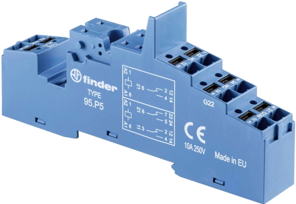 Finder 95.P5 Relaissockel Passend Für Serien: Siemens Bauform S00 , Siemens Bauform S3 , Finder Serie 99, Weg Serie Cwci Finder 40.52, Finder 40.61,
