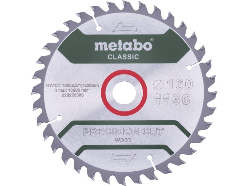 Metabo Precision Cut Wood Classic 628278000 Kreissägeblatt 160 X 20 X 1,4 Mm Anzahl Der Zähne (Pro Zoll): 36 1 St