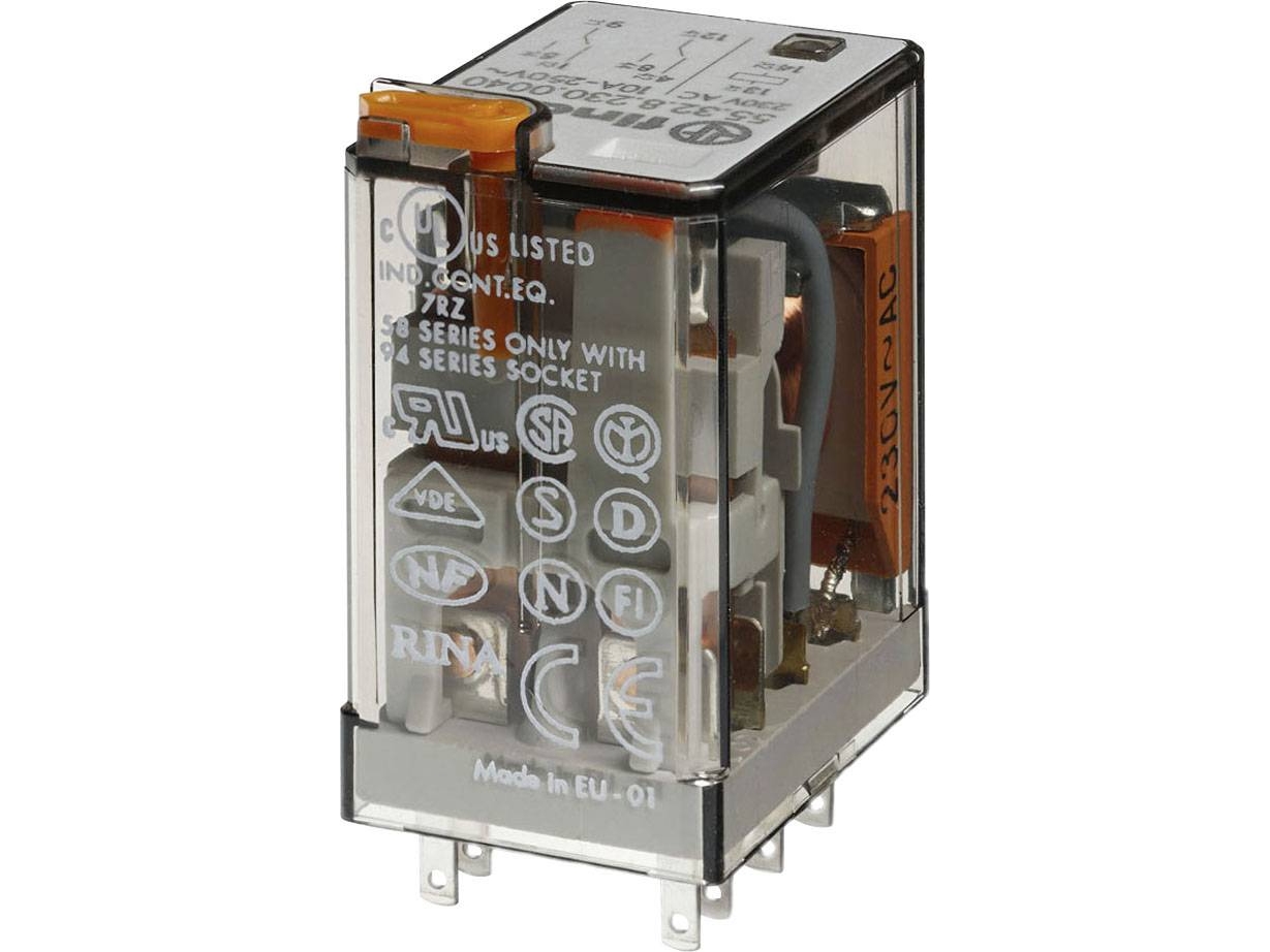Finder 55.32.8.012.0040 Steckrelais 12 V/Ac 10 A 2 X Schalter 10 Stk