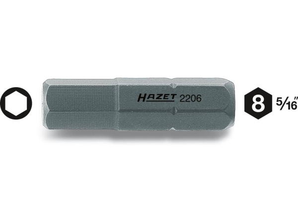 Hazet HAZET Sekskant-bit 7 mm Kvalitetsstål C 8 1 stk | Elverktyg - Tillbehör - Bitar & Borrset | GameStuff