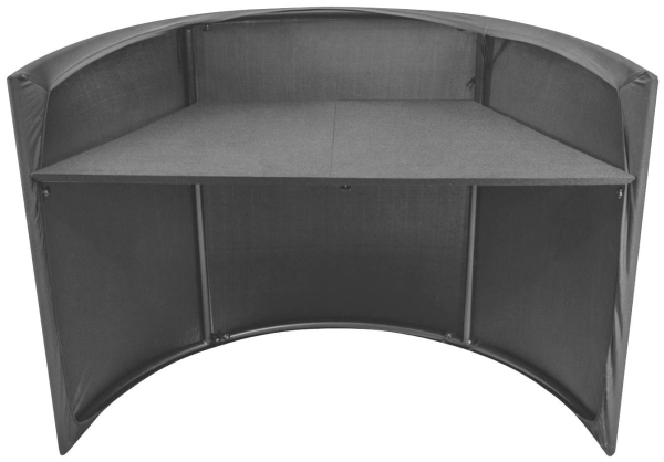 Afrundet mobilt DJ bord. Sort