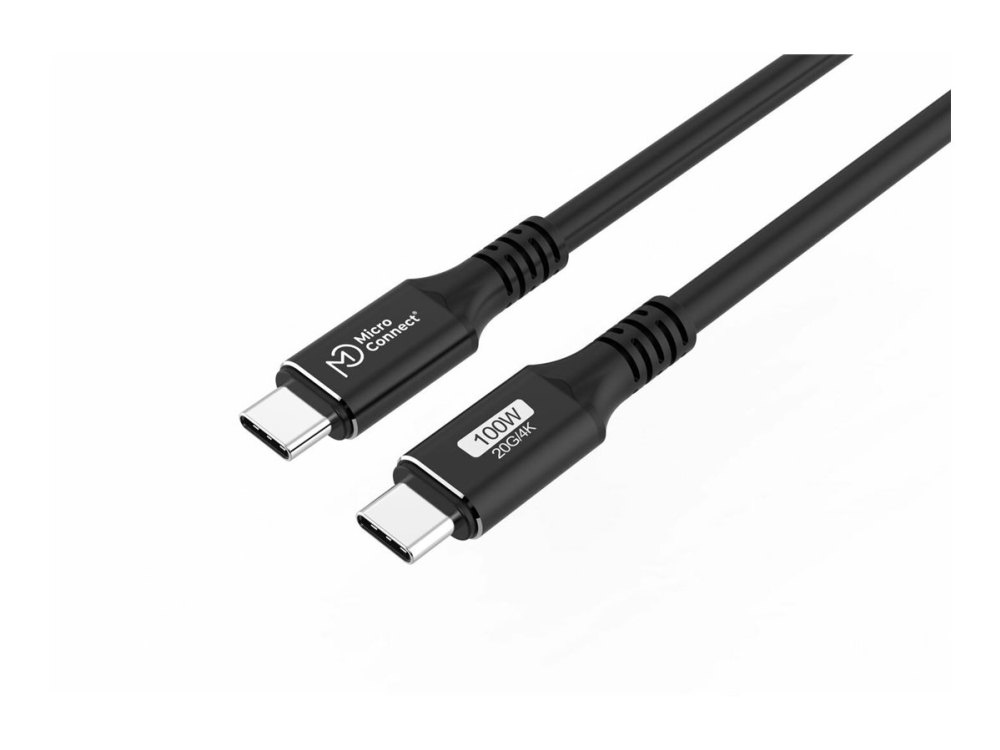 MicroConnect Premium - USB-kabel - USB-C (han) til USB-C (han) - USB 3.2 Gen 2x2 - 20 V - 5 A - 0,15 m - USB Power Delivery (100 W), 4K60 Hz support,