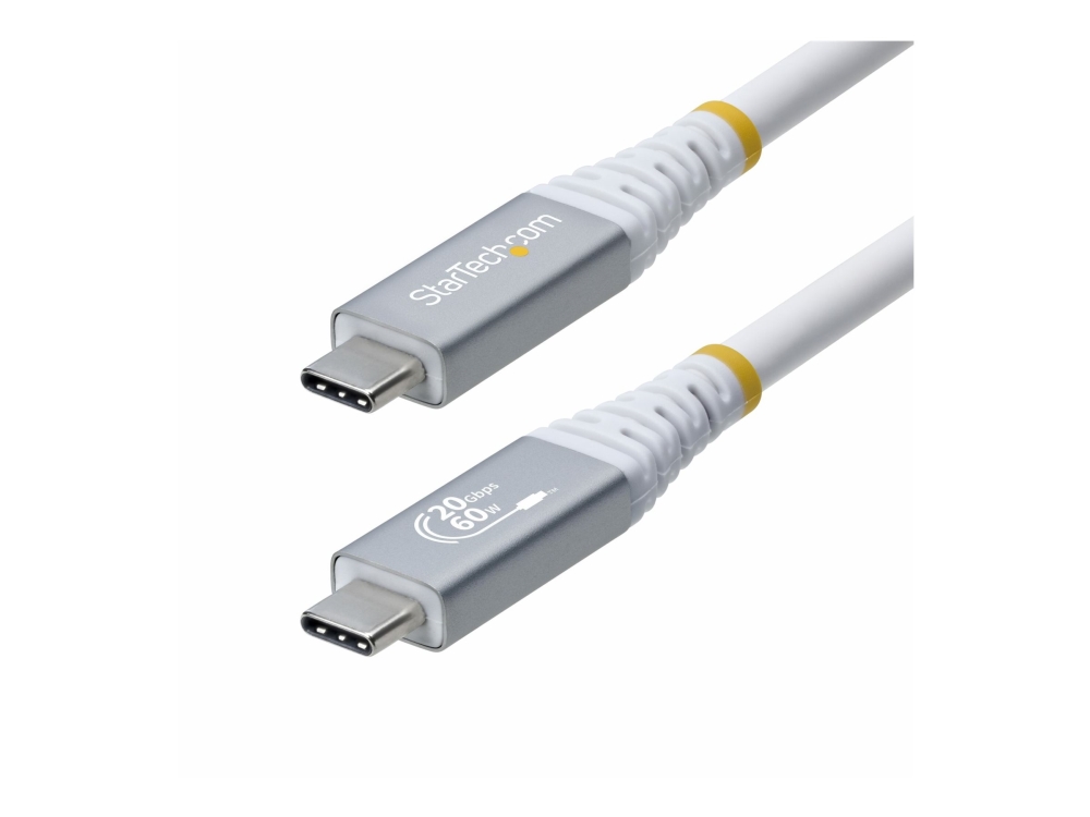 Startech.Com 3M (10Ft) Usb4 Cable, 20Gbps, Usb-If Certified Usb-C Cable, 60W Pd, 4K 120Hz Dp 1.4, Tpe Jacket, White Usb-C Cord, 3 M, Usb C, Usb C, Us